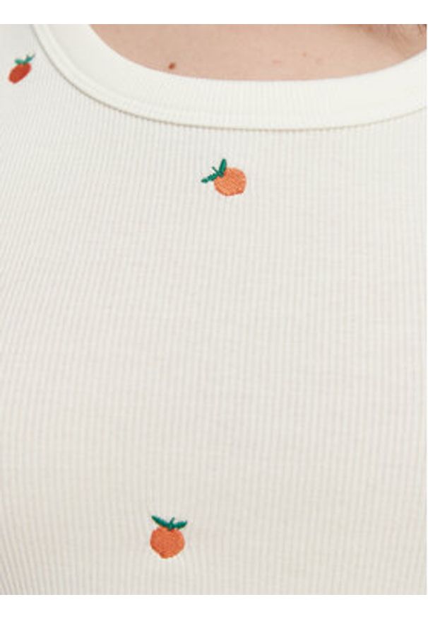 Vero Moda Top Naja 10341964 Biały Slim Fit. Kolor: biały. Materiał: bawełna