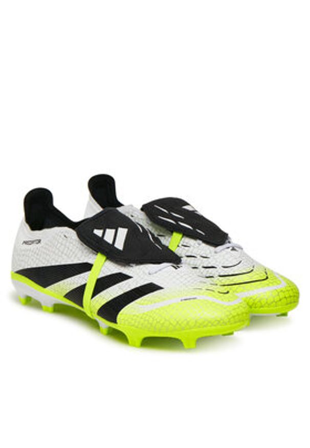 Adidas - adidas Buty do piłki nożnej Predator League Fold-Over Tongue JI1111 Biały. Kolor: biały. Materiał: skóra
