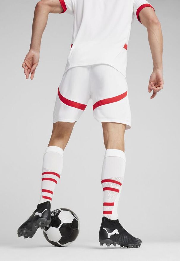 Puma - Szorty RB Leipzig 2024/25. Kolor: biały, czerwony, wielokolorowy. Sport: piłka nożna