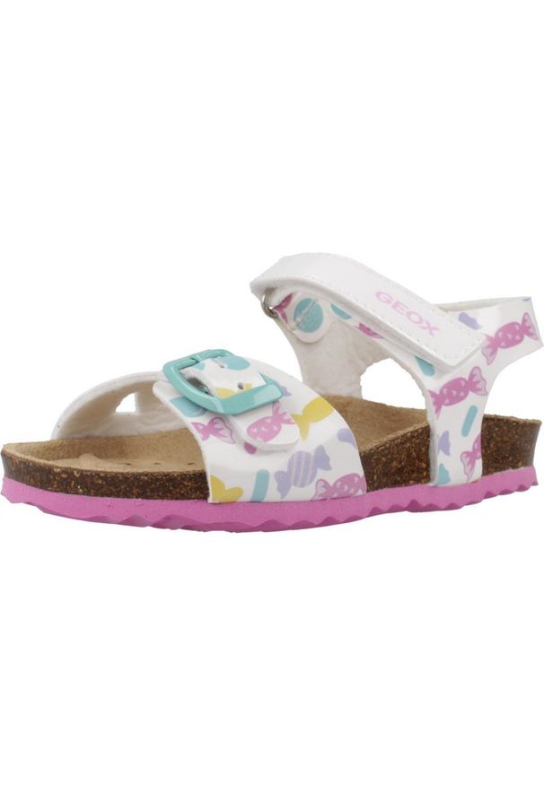 Geox - Sandały GEOX B SANDAL CHALKI GIRL Biały. Kolor: biały. Materiał: tkanina, syntetyk