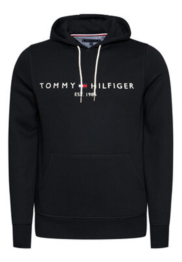 TOMMY HILFIGER - Tommy Hilfiger Bluza Core Logo MW0MW10752 Czarny Regular Fit. Kolor: czarny. Materiał: bawełna