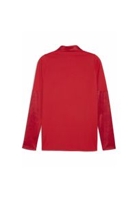 Puma - Męska bluza treningowa z zamkiem 1/4 Stade Rennais F.C. PUMA Red Silver Metallic. Kolor: szary, czerwony, wielokolorowy