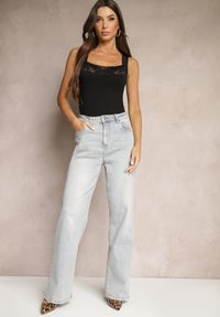 Renee - Czarny Bawełniany Top z Koronką Arisale. Okazja: na co dzień. Kolor: czarny. Materiał: bawełna, koronka. Wzór: koronka. Styl: casual