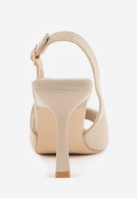 Born2be - Beżowe Sandały na Szpilce z Odkrytą Piętą i Palcami Zitena. Okazja: na co dzień. Zapięcie: sprzączka. Kolor: beżowy. Wzór: ażurowy. Obcas: na szpilce. Styl: casual, elegancki. Wysokość obcasa: średni #3