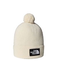 Czapka The North Face Logo Box Cuffed Beanie 0A8CHFQLI1 - biała. Kolor: biały. Materiał: poliester, dzianina. Sezon: zima. Styl: klasyczny