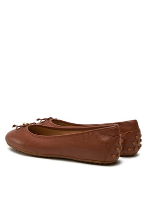 Lauren Ralph Lauren Baleriny 802942766002 Brązowy. Kolor: brązowy. Materiał: skóra
