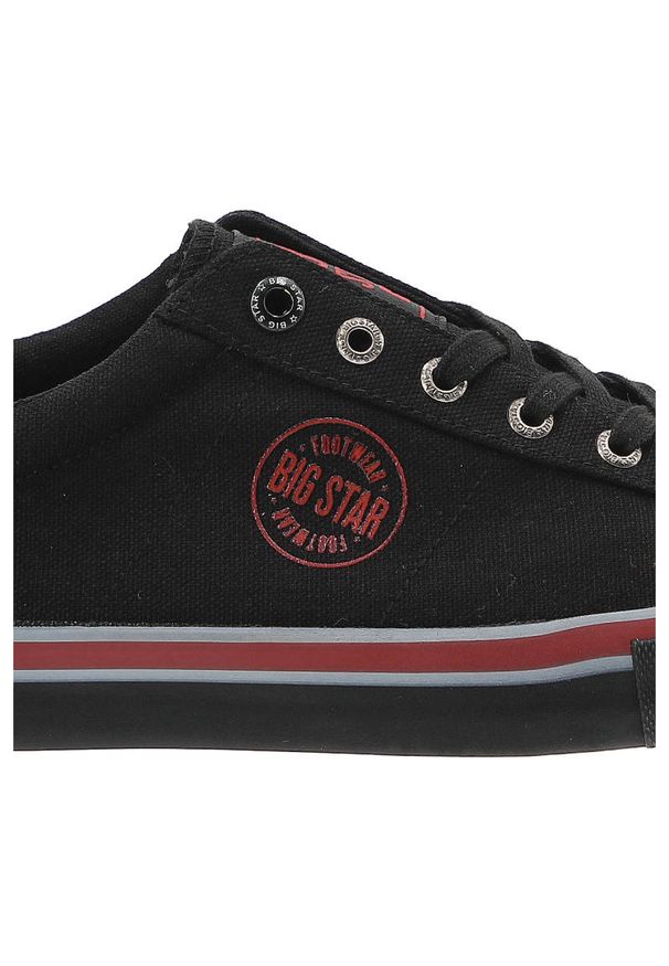 Big-Star - Czarne Trampki Big Star Męskie Wygodne Buty. Okazja: na spacer. Kolor: czarny. Materiał: materiał. Szerokość cholewki: normalna. Styl: klasyczny, sportowy