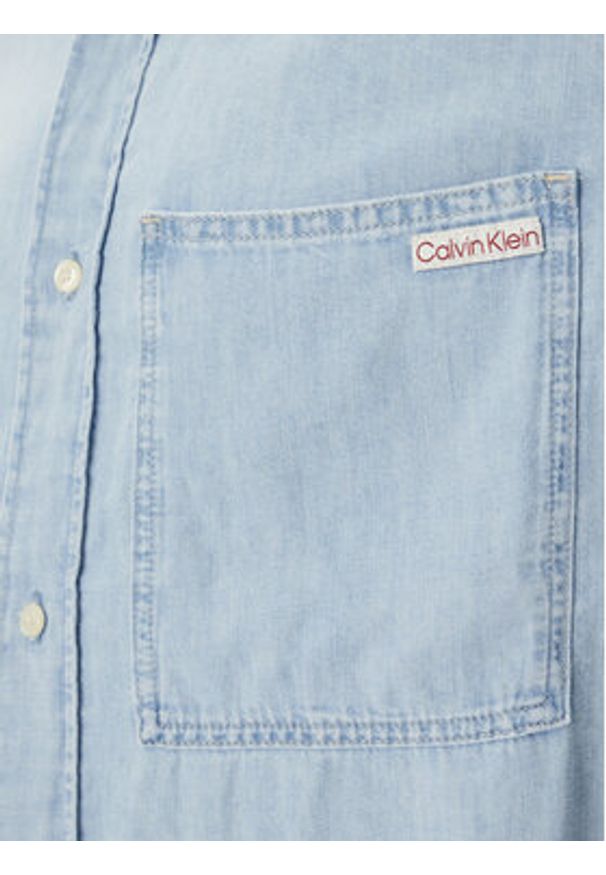 Calvin Klein Jeans Koszula jeansowa J30J327508 Niebieski Regular Fit. Kolor: niebieski. Materiał: bawełna