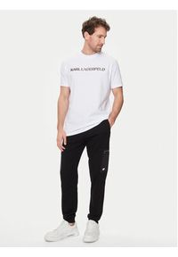 Karl Lagerfeld - KARL LAGERFELD T-Shirt 755053 542221 Biały Regular Fit. Typ kołnierza: dekolt w karo. Kolor: biały. Materiał: bawełna #3