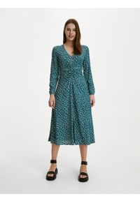 Reserved - Sukienka z wiskozy - turkusowy. Kolor: turkusowy. Materiał: wiskoza #1