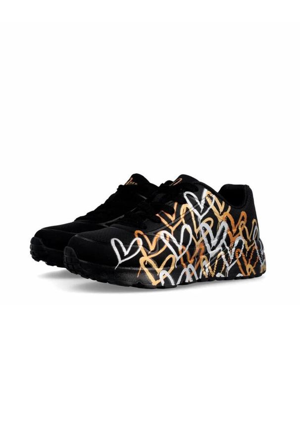 skechers - Buty dziecięce SKECHERS JGoldcrown Uno Lite Metallic Love. Okazja: na co dzień. Kolor: czarny, wielokolorowy. Materiał: syntetyk, skóra