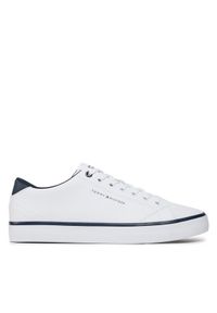 TOMMY HILFIGER - Tommy Hilfiger Sneakersy Th Hi Vulc Core Low Leather FM0FM05041 Biały. Kolor: biały. Materiał: skóra