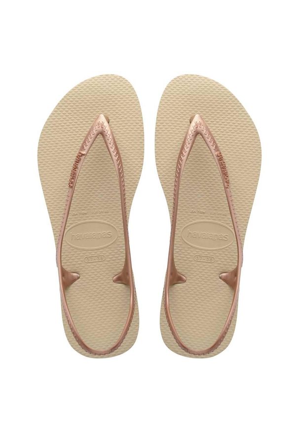 Klapki Havaianas Model 4145746 Kolor Beżowy. Okazja: na plażę. Kolor: beżowy. Materiał: guma. Styl: sportowy