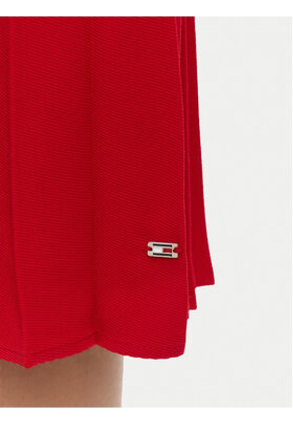 TOMMY HILFIGER - Tommy Hilfiger Spódnica plisowana WW0WW43886 Czerwony Regular Fit. Kolor: czerwony. Materiał: syntetyk