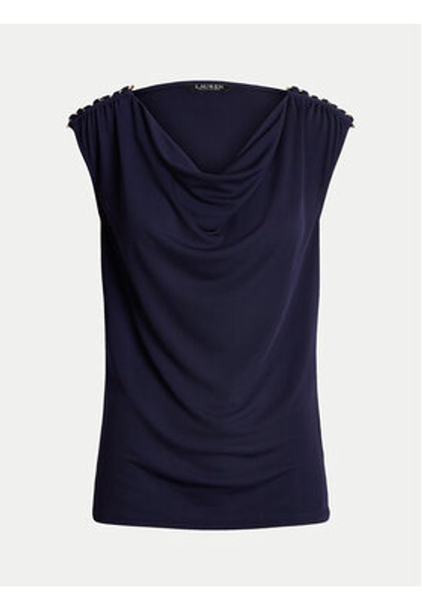 Lauren Ralph Lauren - LAUREN RALPH LAUREN Bluzka 200889317001 Granatowy Relaxed Fit. Kolor: niebieski. Materiał: syntetyk