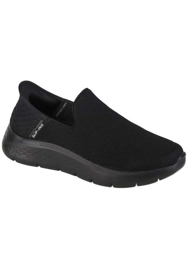 skechers - Buty do chodzenia męskie Skechers Go Walk Flex. Zapięcie: bez zapięcia. Kolor: czarny. Materiał: syntetyk, materiał. Szerokość cholewki: normalna. Sport: turystyka piesza