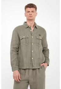 Aeronautica Militare - Koszula męska lniana AERONAUTICA MILITARE. Materiał: len #1