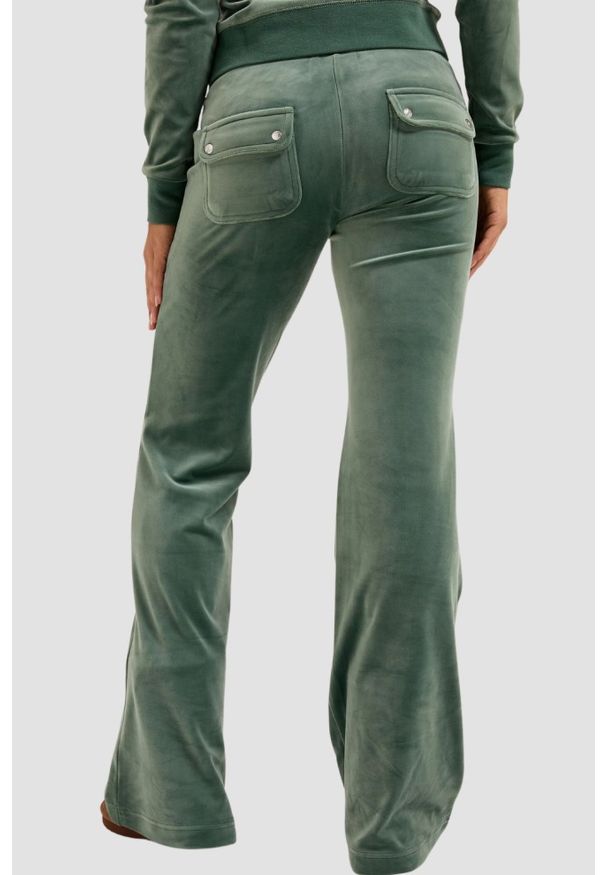 Juicy Couture - JUICY COUTURE Zielone damskie spodnie dresowe Track Pant, Rozmiar XS. Kolor: zielony. Materiał: dresówka