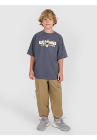 4f - 4F T-shirt oversize z nadrukiem chłopięcy - szary 146 (10-11 lat). Okazja: na co dzień. Kolor: szary. Wzór: nadruk. Sezon: lato. Styl: casual