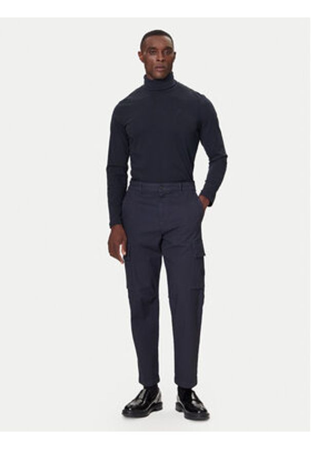 Karl Lagerfeld - KARL LAGERFELD Golf 755023 554226 Granatowy Regular Fit. Typ kołnierza: golf. Kolor: niebieski. Materiał: bawełna