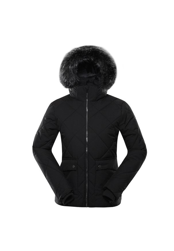 ALPINE PRO - Kurtka uniwersalna damska Alpine Pro LJCB593990. Typ kołnierza: kaptur. Kolor: czarny. Materiał: syntetyk. Sport: turystyka piesza