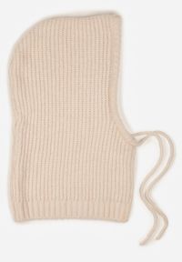 Renee - Beżowa Czapka Balaclava z Wełną i Ściągaczami Linobra. Kolor: beżowy. Materiał: wełna #2