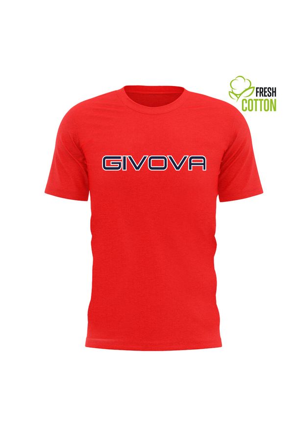 Givova Czerwony T-shirt Bawełniany XL - Oddychający i Wygodny. Typ kołnierza: polo. Kolor: czerwony. Materiał: bawełna. Styl: elegancki, sportowy