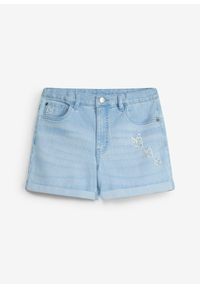 bonprix - Szorty jeansowe mid waist z bawełną organiczną. Kolor: niebieski #1