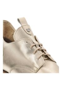Złote Botki Armodo Stylowe Obuwie Damskie. Zapięcie: sznurówki. Kolor: złoty. Materiał: skóra, materiał. Obcas: na obcasie. Styl: elegancki. Wysokość obcasa: średni #5