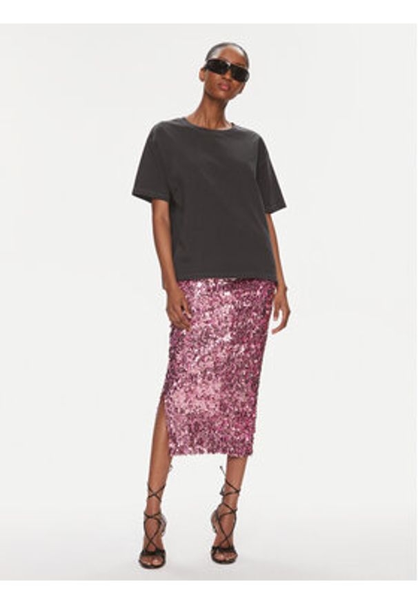 ROTATE Spódnica ołówkowa 1118651099 Różowy Slim Fit. Kolor: różowy. Materiał: syntetyk
