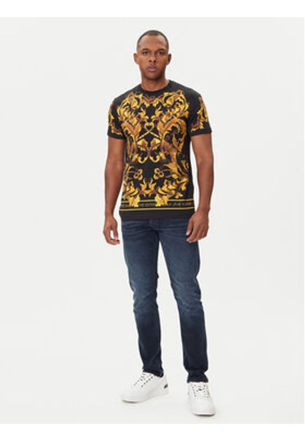 Versace Jeans Couture T-Shirt 79GAH6SB JS505 Czarny Regular Fit. Kolor: czarny. Materiał: bawełna