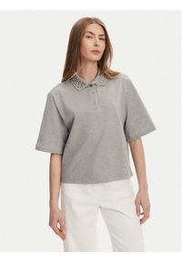Marella Polo Gonzaga 2513951014 Szary Relaxed Fit. Typ kołnierza: polo. Kolor: szary. Materiał: bawełna