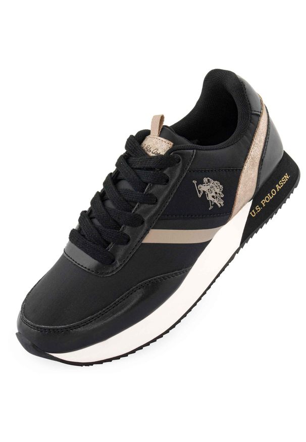 Czarne sneakersy U.S. Polo Assn. dla kobiet - Rozmiar 36. Kolor: czarny. Materiał: skóra ekologiczna. Sport: turystyka piesza