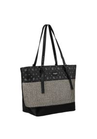 DAVID JONES - Shopperka czarna David Jones 6875-4. Kolor: czarny. Materiał: skórzane