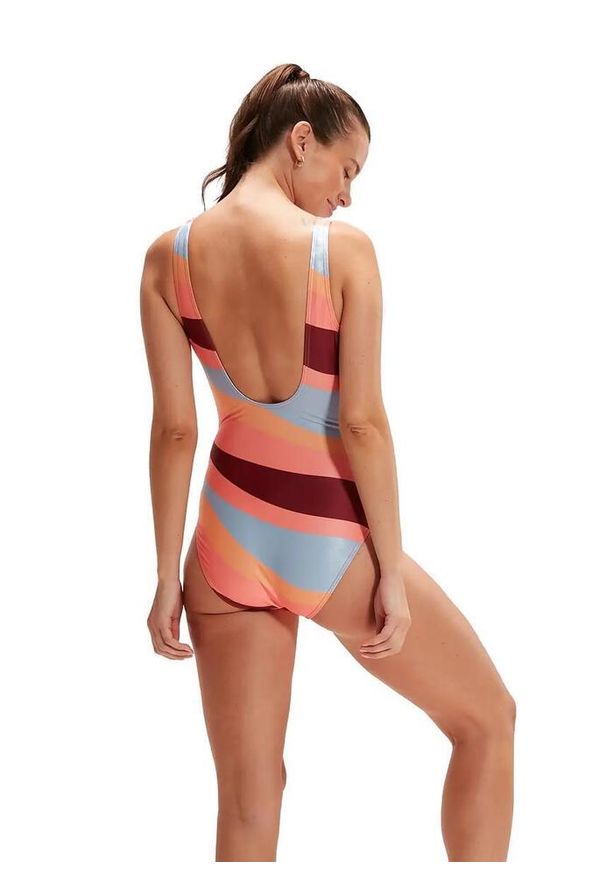 Strój Kąpielowy Speedo U-back – Różowy/Bordowy/Jasnoniebieski – Rozmiar 40. Kolor: różowy, niebieski, wielokolorowy. Wzór: kolorowy