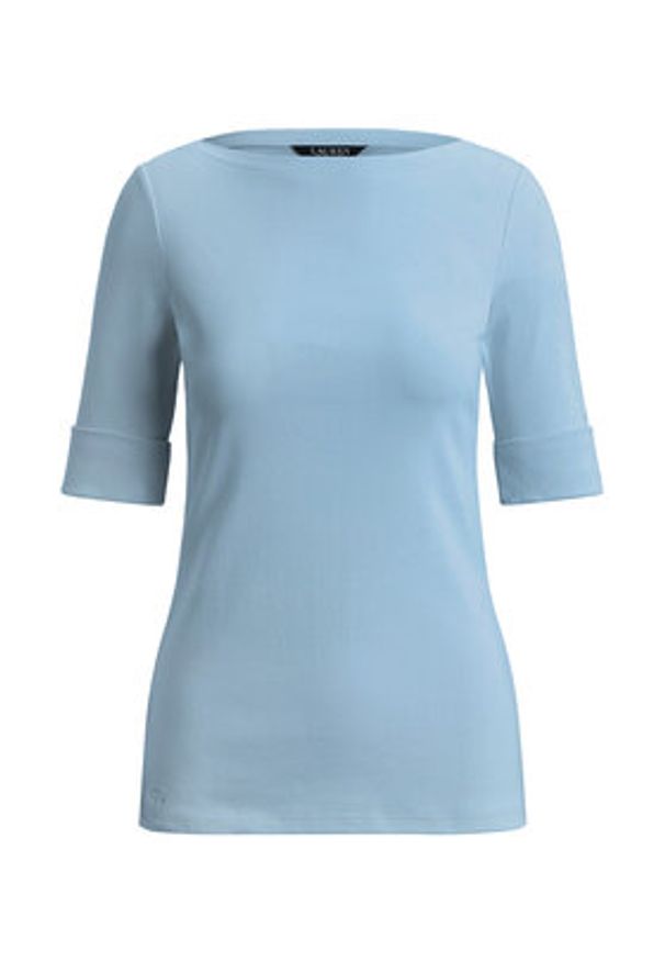 Lauren Ralph Lauren - LAUREN RALPH LAUREN Bluzka 200654963201 Niebieski jasny Slim Fit. Kolor: niebieski. Materiał: bawełna