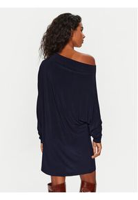 NORMA KAMALI Sukienka codzienna KK2243PLD96951 Granatowy Regular Fit. Okazja: na co dzień. Kolor: niebieski. Materiał: syntetyk. Typ sukienki: proste. Styl: casual #3