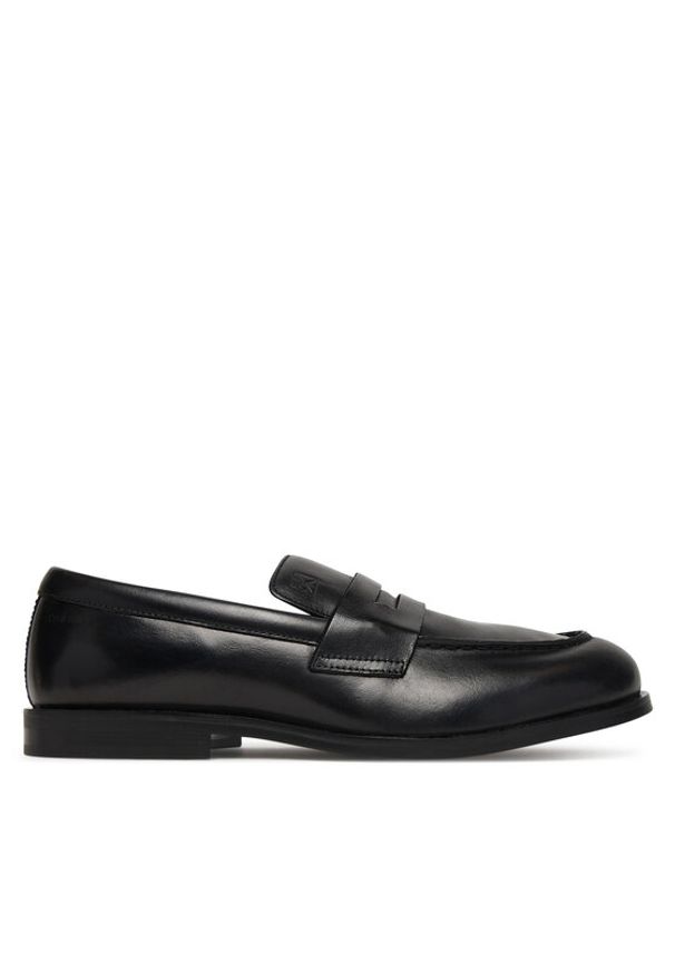 Calvin Klein Półbuty Ess Rubber Penny Loafer Pol Lth HM0HM02025 Czarny. Kolor: czarny. Materiał: skóra