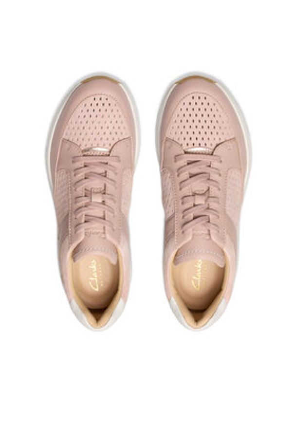 Clarks Sneakersy Tivoli Walk 26181465 Różowy. Kolor: różowy. Materiał: skóra