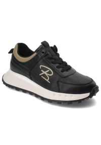 Czarne Sneakersy Artiker Stylowe Obuwie Damskie. Okazja: na co dzień. Kolor: czarny. Materiał: materiał
