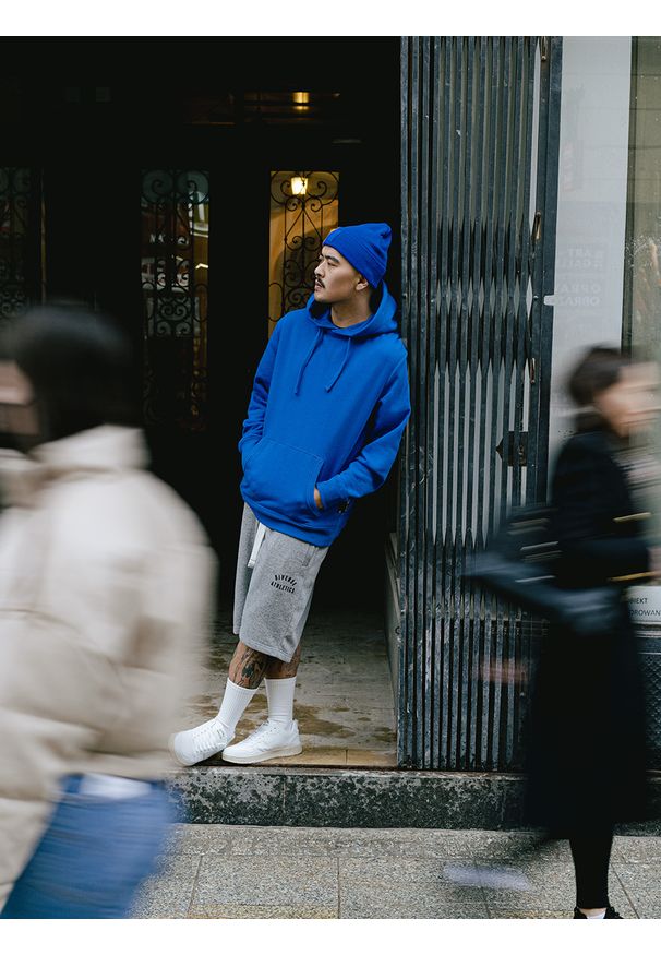 Diverse - Krótkie spodenki męskie ATH SH W425 - szary - Rozmiar: S. Kolor: szary. Materiał: poliester, bawełna. Długość: krótkie. Wzór: melanż