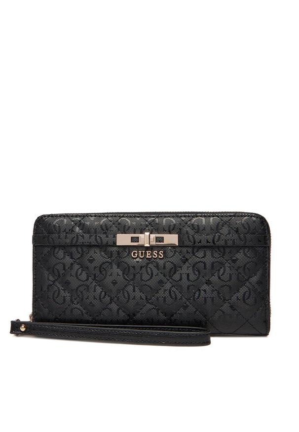 Guess Duży Portfel Damski Idra Slg SWGG81 57146 Czarny. Kolor: czarny. Materiał: skóra