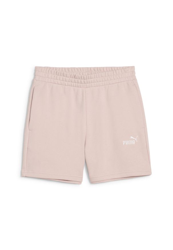 Puma - Damskie szorty z wysokim stanem i małym logo No.1 ESS 5'' PUMA Rose Quartz Pink. Stan: podwyższony. Kolor: różowy. Sport: fitness