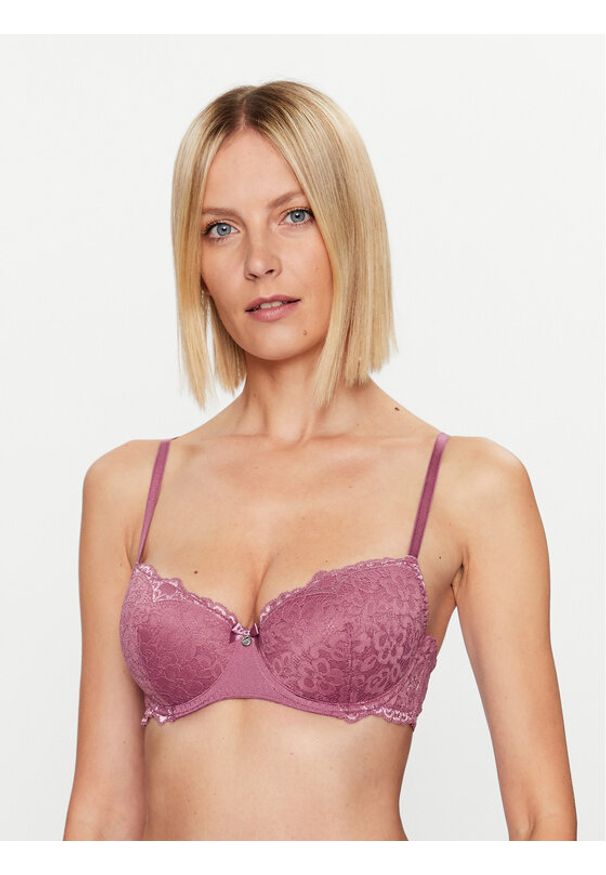 Hunkemöller Biustonosz balkonetka Marine 202702 Fioletowy. Kolor: fioletowy