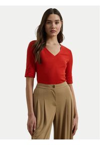Lauren Ralph Lauren - LAUREN RALPH LAUREN Bluzka 200815843008 Czerwony Slim Fit. Kolor: czerwony. Materiał: bawełna