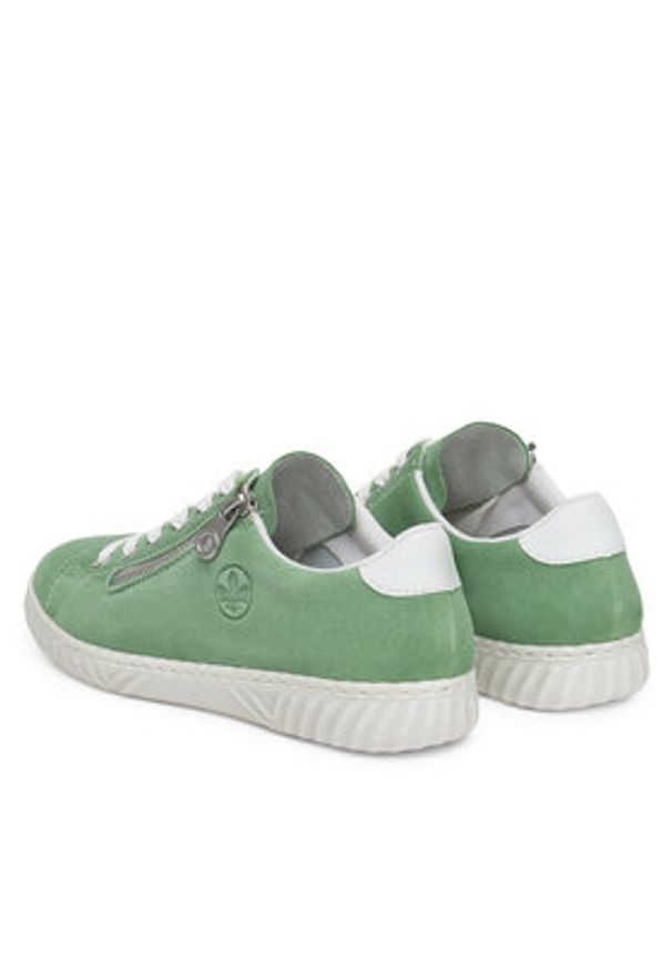 Rieker Sneakersy N0900-52 Zielony. Kolor: zielony. Materiał: skóra, zamsz