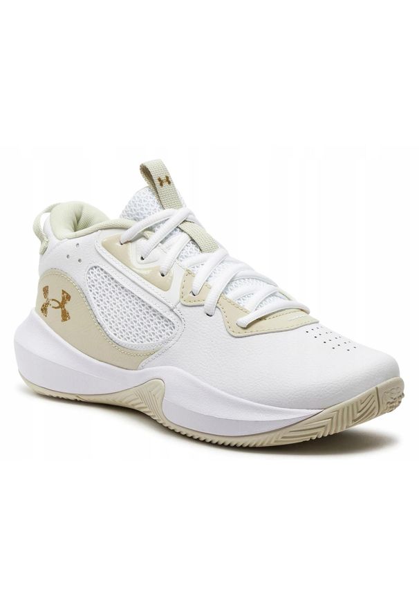 Under Armour - Buty do koszykówki męskie UNDER ARMOUR LOCKDOWN 6 skóra. Kolor: biały. Materiał: skóra. Sport: koszykówka