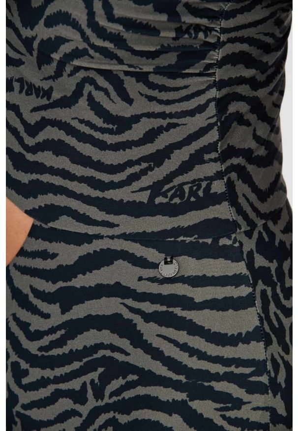 Karl Lagerfeld - KARL LAGERFELD Oliwkowy damski jednoczęściowy strój kąpielowy Karl Dna One, Rozmiar L. Kolor: zielony