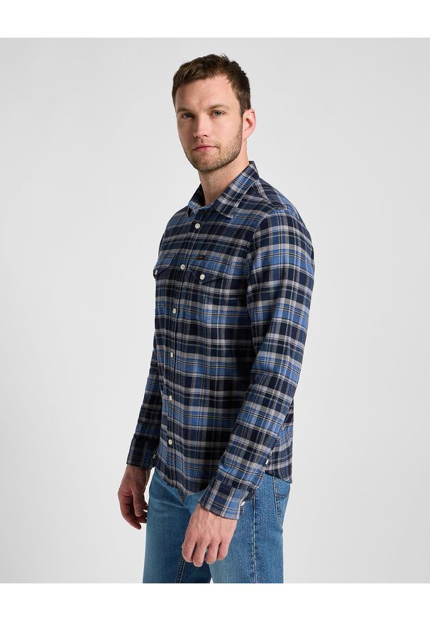 Lee - LEE MĘSKA KOSZULA LEE REGULAR SHIRT NAVY 112355697