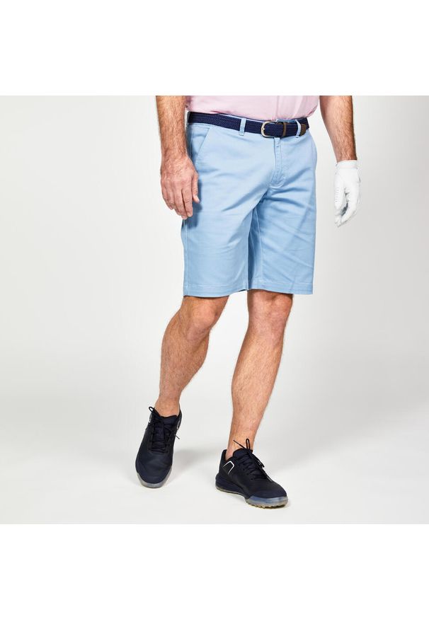 INESIS - Spodenki do golfa chino męskie Inesis MW500. Kolor: niebieski. Materiał: bawełna, materiał, poliester, elastan. Sport: golf